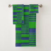 Conception de rayures patchwork bleu vert  (En situation)