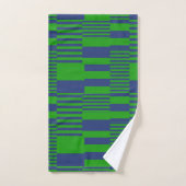 Conception de rayures patchwork bleu vert (Serviette à main)