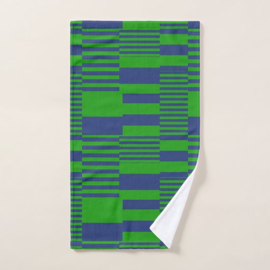 Conception de rayures patchwork bleu vert (Serviette à main)