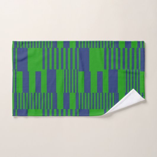 Conception de rayures patchwork bleu vert (Serviette à main)