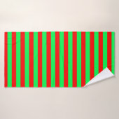 Conception de rayures rouges et vertes (Serviette de bain)