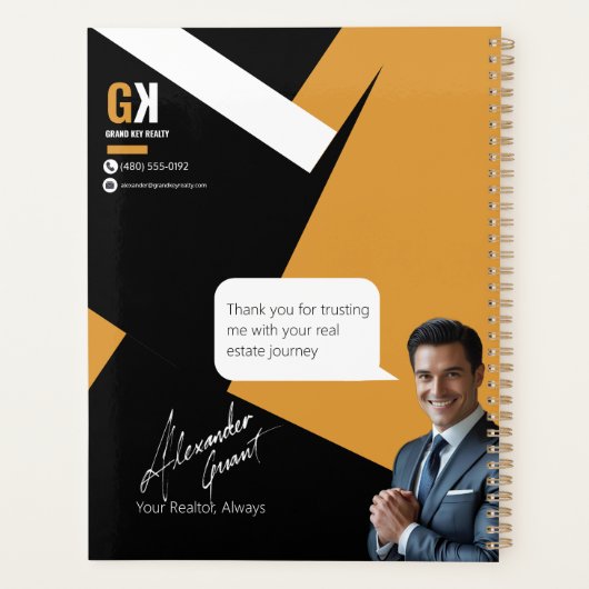 Conception de Réaltor Noir & Or, Agent Immobilier (Dos)