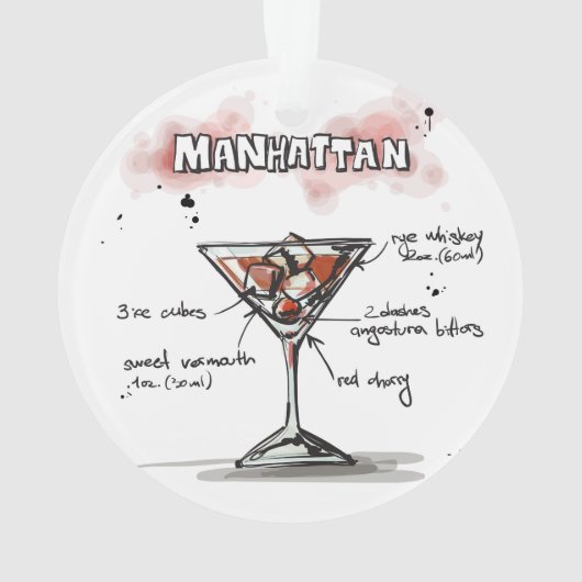 Conception de recette de boissons de Manhattan (dos)