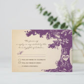conception de RSVP de mariage d'arbre ancien vinta (Debout devant)