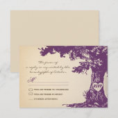conception de RSVP de mariage d'arbre ancien vinta (Devant / Derrière)