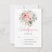 Conception de RSVP de mariage floral doré Bohème c (Devant)