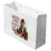 Conception de sac cadeau rustique vintage Noël rou (Devant Angle)