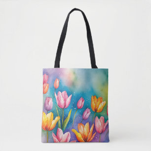 Conception de Sac fourre-tout de tulipes vivides