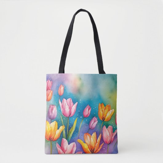 Conception de Sac fourre-tout de tulipes vivides (Devant)