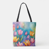 Conception de Sac fourre-tout de tulipes vivides (Dos)