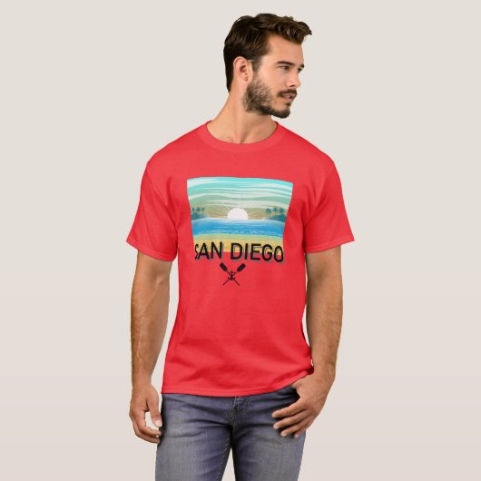 Conception de San Diego - T-Shirt foncé de base (Devant entier)