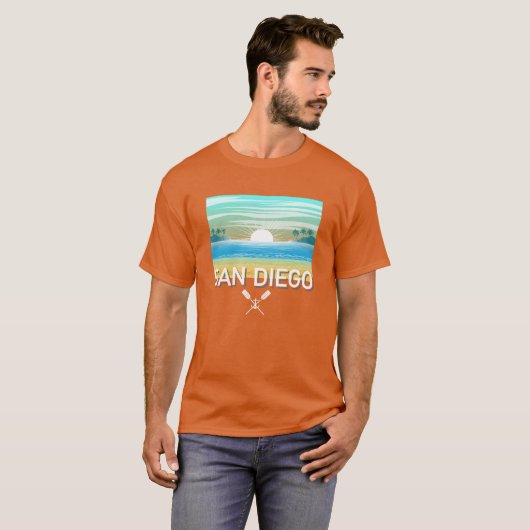 Conception de San Diego - T-Shirt foncé de base (Devant entier)
