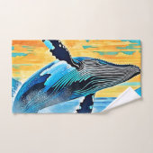 Conception de saut de liberté océanique de baleine (Serviette à main)