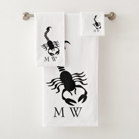 Conception de scorpion noir monogrammé (En situation)