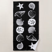 Conception de serviette de plage à coquillages noi (Devant)