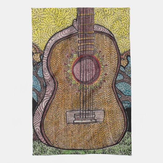 Conception de serviette de plat de guitare de #Six (Vertical)