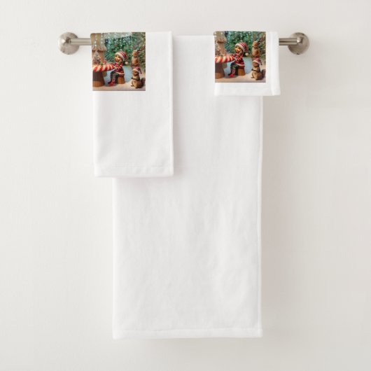 Conception de serviettes de toilette Whimsical Chr (En situation)