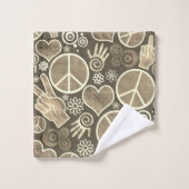 Conception de signe de pacifisme de hippie de (Gant de toilette)