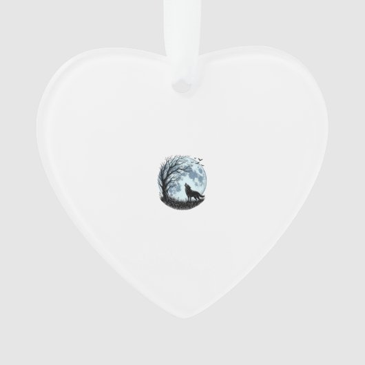 Conception de silhouette d'arbre de lune hurleur d (devant)
