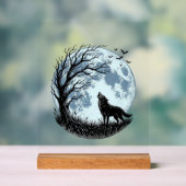 Conception de silhouette d'arbre de lune hurleur d (Neutre)