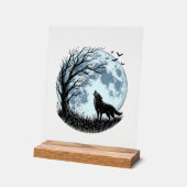 Conception de silhouette d'arbre de lune hurleur d (Angle)