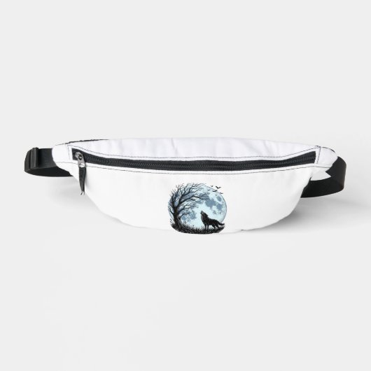 Conception de silhouette d'arbre de lune hurleur d (Recto)