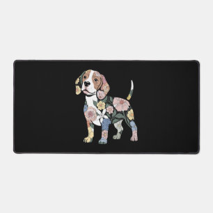 Conception de silhouette de Beagle fleuri