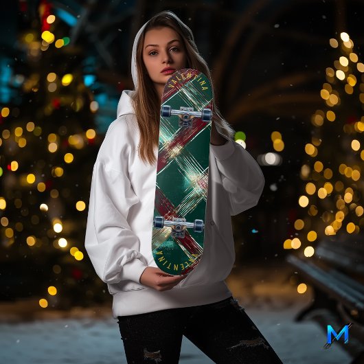 Conception de skateboard à carreaux élégante pour
