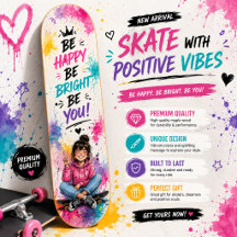 Conception de skateboard Filles aquarelle colorée