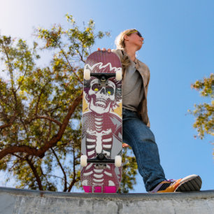 Conception de skateboard squelette punk