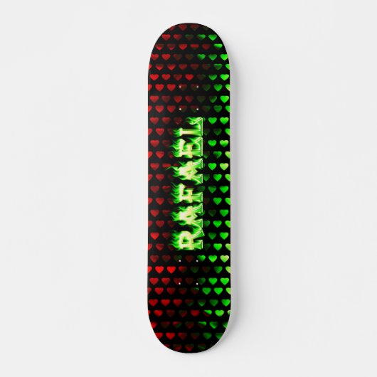 Conception de skateboard vert feu et flammes Rafae (Devant)