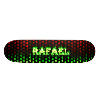 Conception de skateboard vert feu et flammes Rafae