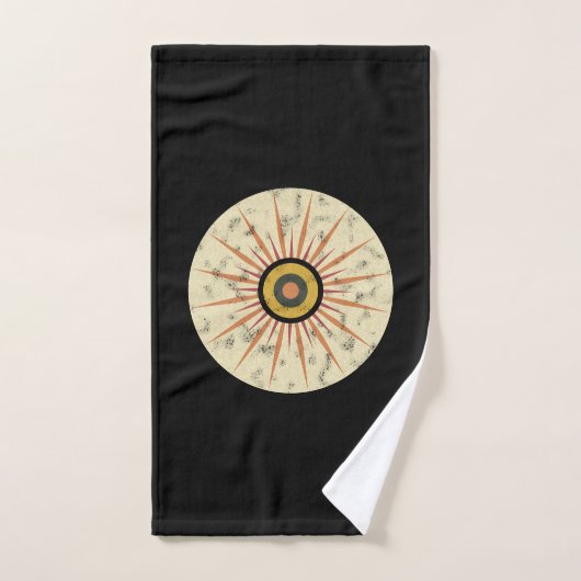 Conception de soleil levant rétro boho (Serviette à main)