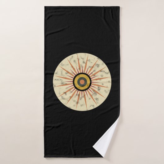 Conception de soleil levant rétro boho (Serviette de bain)