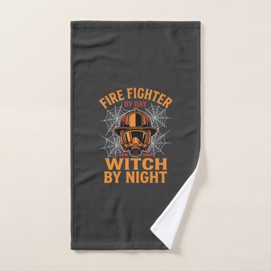 Conception de sorcière de Halloween de pompier (Serviette à main)