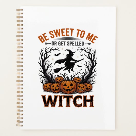 Conception de sorcière d'Halloween Soyez gentil ou (Devant)