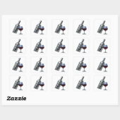 Conception de stickers abstraits argentés excentri (Feuille)