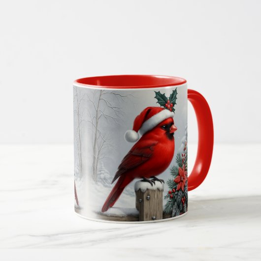 Conception de sublimation de mug de Noël Cardinal (Devant droit)