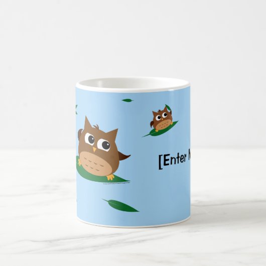 Conception de surf de feuille de hibou - tasse (Centre)