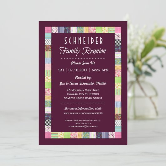 Conception de surface Famille Réunion Invitations  (Debout devant)