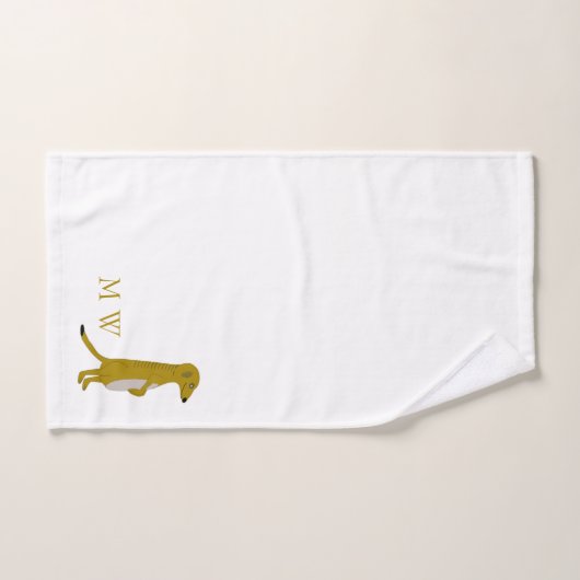 Conception de suricate Monogrammé (Serviette à main)