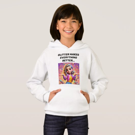 Conception de sweat à capuche Sassy Glitter Explos (Devant entier)