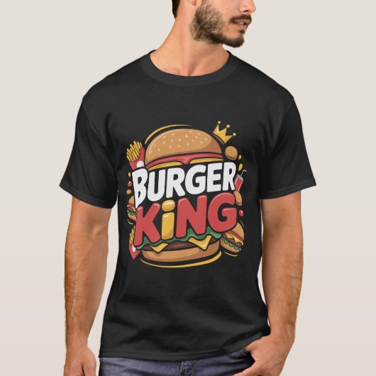 Conception de T-shirt à typographie rétro Burger K (Devant)