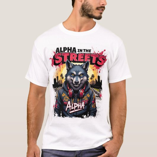 conception de T-shirt alpha dans les rues (Devant)