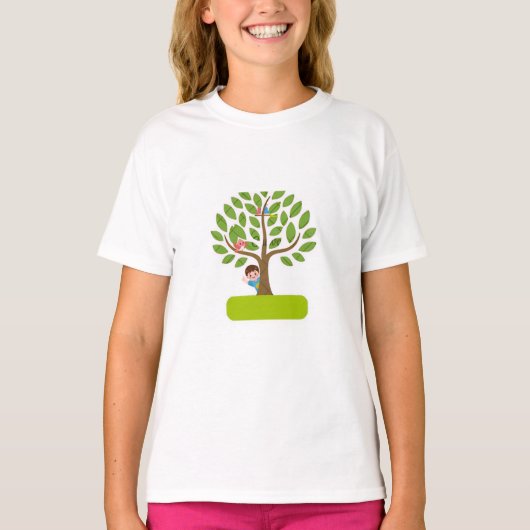 Conception de T-Shirt Arbre Mignon avec Enfants et (Devant)