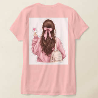 Conception de T-shirt autocollant de fille selfie