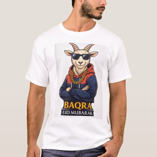 Conception de T-shirt Baqra Eid Mubarak Chèvre - C (Devant)