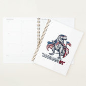 Conception de T-shirt blanc Patriotic T-Rex Ameris (Devant avec enveloppe)