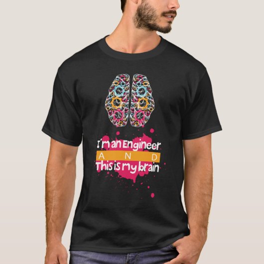 Conception de T-Shirt cerveau d'ingénieur cool (Devant)