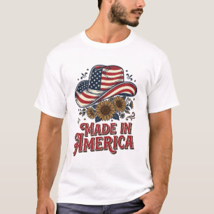 Conception de T-shirt Chapeau de Cowboy Patriotiqu